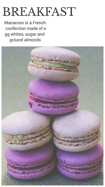 Macaron Est Une Confiserie Française Faite Blancs Œufs Sucre Amandes — Photo