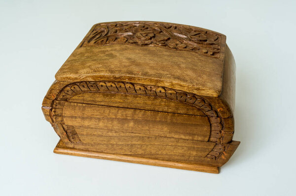 Wooden jewelry box with a secret lock