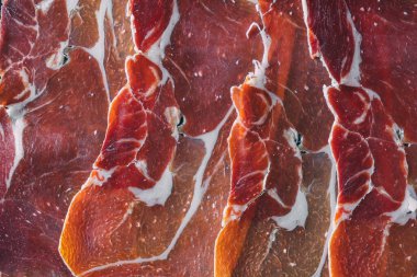 Jerky Jamon 'un arka planı hazır. Glütensiz doğal ürün.