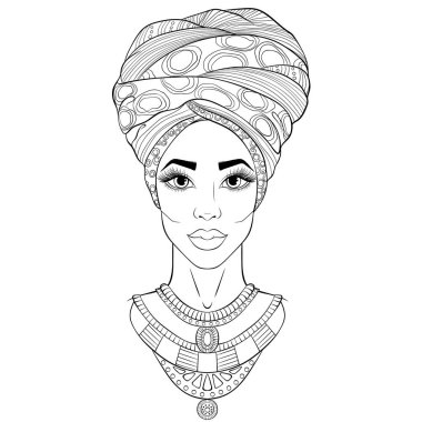 Türbanlı Afrikalı bir kadın portresi