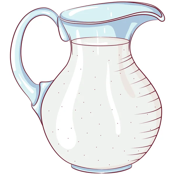 Milk in a glass jug — Stock Vector