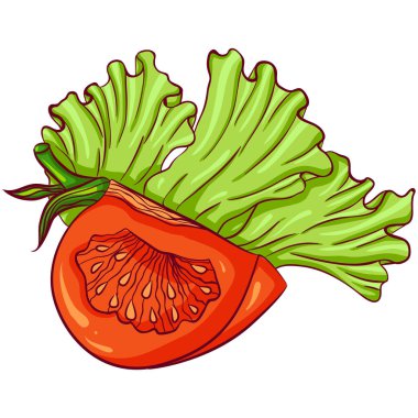 Çeyrek domates ve marul.