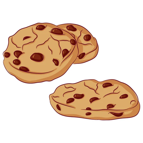 チョコチップ入りクッキー — ストックベクタ