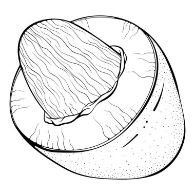 Mango, çukurla ikiye bölünmüş.