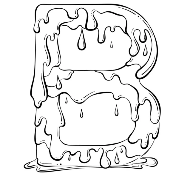 Буква B с каплями потока — стоковый вектор