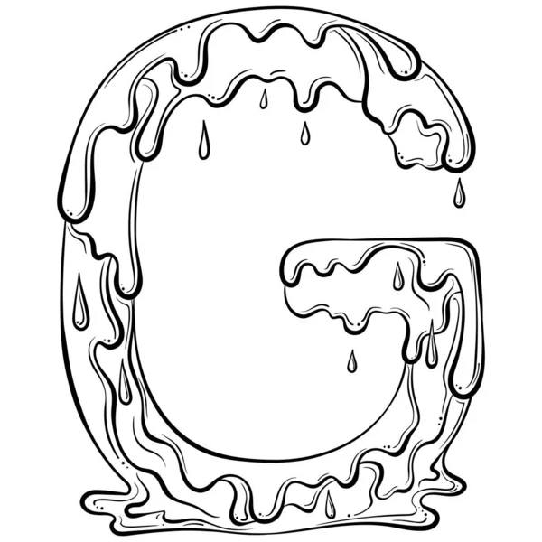 Літера G з краплями потоку — стоковий вектор