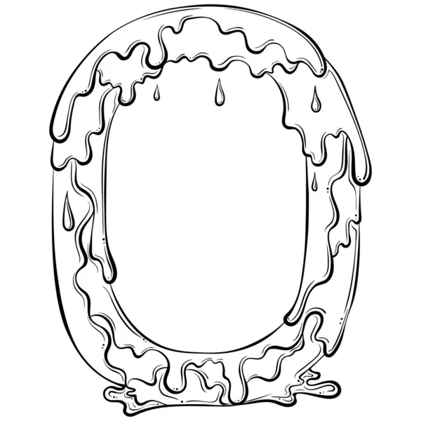 Літера O з краплями потоку — стоковий вектор