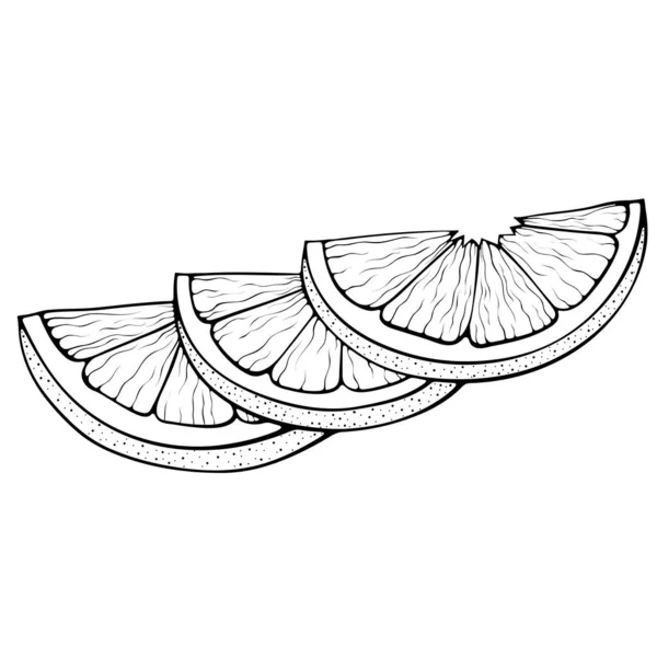 Three slices of lemon line art — Stockvektor