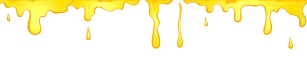 Peinture Jaune Dégoulinante Vecteur Goutte Goutte Liquide Isolé Sur Blanc — Image vectorielle