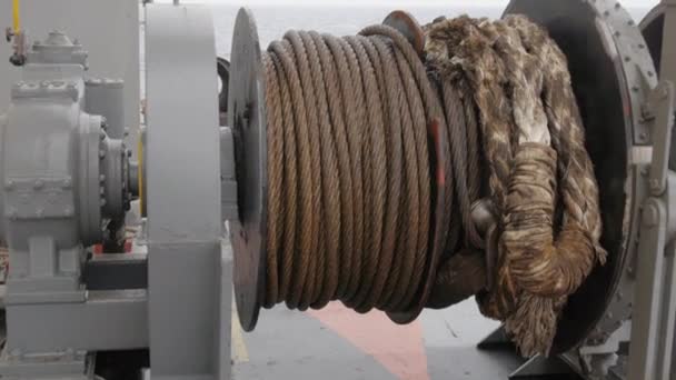 Mooring Winch Deck Ship — Video