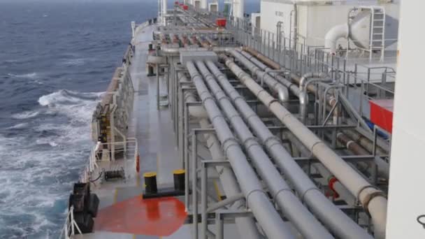 Deck Lpg Tanker Sea — Vídeo de Stock