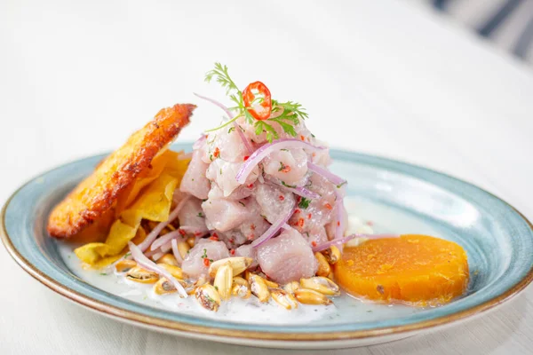 Peruvian Eviction Accompanied Sweet Potato Chili Corn Cake — Stock Photo, Image