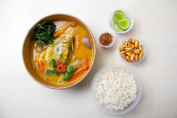 Parihuela Fish Seafood Soup Typical Peruvian Coast — Stock Photo, Image