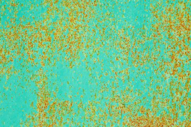 Yaşlanmış turkuaz mavi yıpranmış arka plan çatlaklar, lekeler ve pas ile