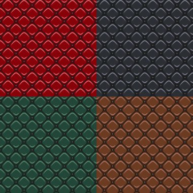 Deri döşemeli, pürüzsüz desenler. Vektör renkli arkaplanlar.