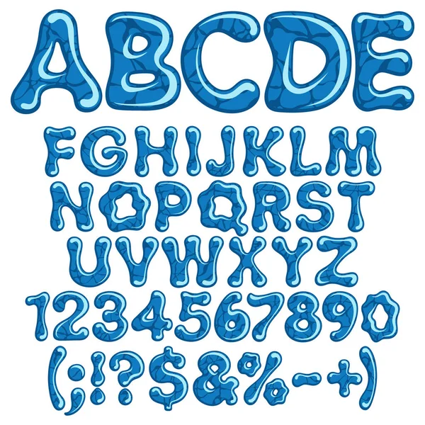 海水的字母 数字和符号 白色背景上的孤立物体 — 图库矢量图片