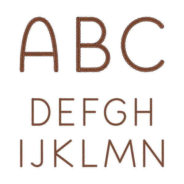 Lettertype Alfabet Letters Van Dreadlocks Van Tot Geïsoleerde Vectorobjecten Een — Stockvector
