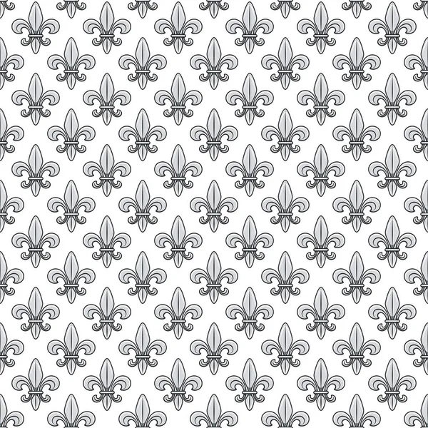 Seamless Pattern Silver Fleur Lis Heraldic Lily Vector Colored Background — Stockvector
