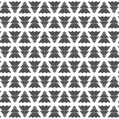 Abstract seamless pattern with Christmas trees. Vector black and white background.