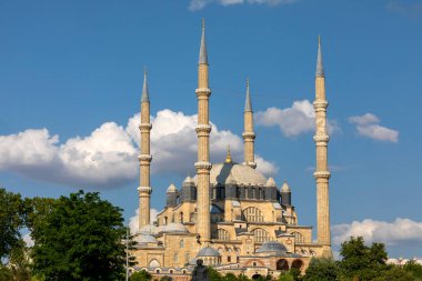 Edirne 'de Selimiye Camii dış görünüşü. Edirne Osmanlı İmparatorluğu 'nun başkentiydi..