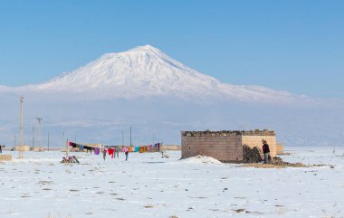 Soğuk kış koşulları ve arka plan, Ararat Dağı, Tarım, Türkiye