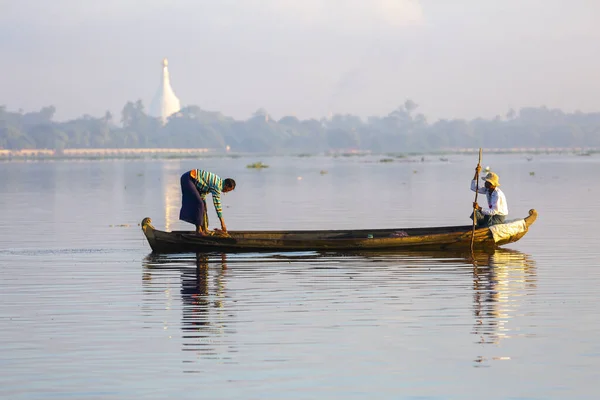 Mandalay Burma Myanmar November 2016 Inle Lake Vissers Bij Zonsopgang — Stockfoto