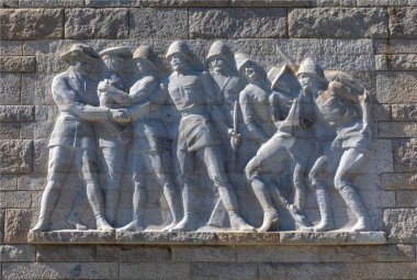 Çanakkale, Türkiye, 26 Eylül 2021: Çanakkale Şehitleri Anıtı, Gelibolu Muharebesi 'ne katılan Türk askerlerinin anısına yapılan bir savaş anıtı..