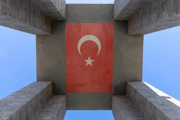 2021年9月26日 土耳其卡纳卡莱 卡纳卡莱烈士纪念碑 Canakkale Martyrs Memorial 是一座纪念参加加利波利战役的土耳其士兵的战争纪念碑 — 图库照片