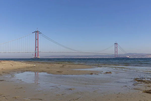 New Bridge Connecting Two Continents 1915 Canakkale Bridge Dardanelles Bridge — Stock Photo, Image