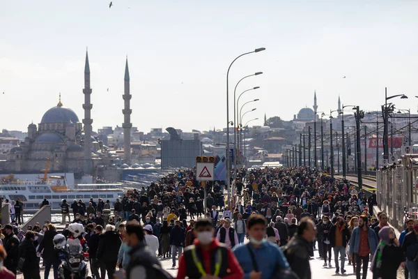 Istanbul Curcan Octombrie 2021 Grup Aglomerat Oameni Merg Grabă — Fotografie, imagine de stoc