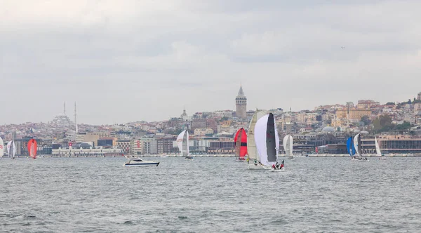 Istanbul Türkei Oktober 2021 Die Etappe Des Präsidialen Internationalen Yachtrennens — Stockfoto