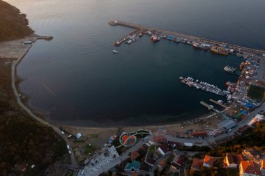 İstanbul 'da Poyrazkoy Köyü Liman Manzarası