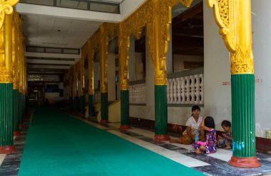 Yangon, Myanmar, November 12, 2016: religious belief places, pagodas and daily living spaces