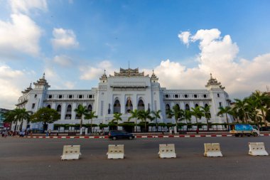 Yangon, Myanmar, November 12, 2016: religious belief places, pagodas and daily living spaces