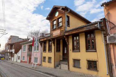 Edirne, Turkey - December 22, 2021 : Government buildings and garden view in Edirne City of Turkey