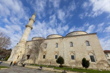 Edirne, Turkey, December 22, 2021 : Old Mosque exterior view in Edirne City of Turkey. Edirne was capital of Ottoman