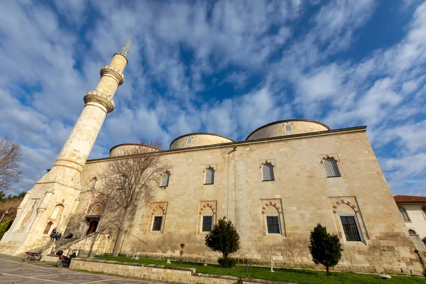 Edirne, Turkey, December 22, 2021 : Old Mosque exterior view in Edirne City of Turkey. Edirne was capital of Ottoman