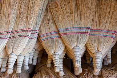straw broom for vacuuming dirty dusty places