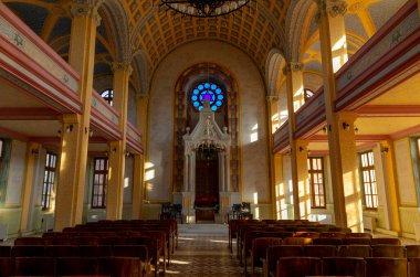 EDIRNE, TURKEY, DECEMBER 23, 2021:Great Synagogue exterior (edirne buyuk sinangog) view in Edirne City of Turkey.