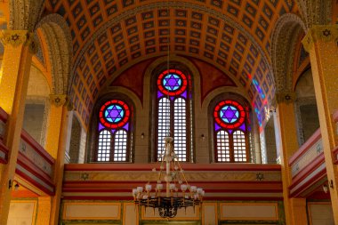 EDIRNE, TURKEY, DECEMBER 23, 2021:Great Synagogue exterior (edirne buyuk sinangog) view in Edirne City of Turkey.