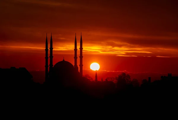 Selimiye Mosque Unique Sunset — Zdjęcie stockowe