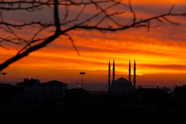 Selimiye Mosque Unique Sunset — 图库照片