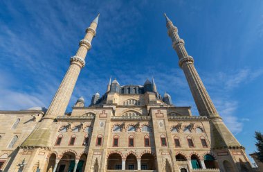 Edirne 'de Selimiye Camii dış görünüşü. Edirne Osmanlı İmparatorluğu 'nun başkentiydi..