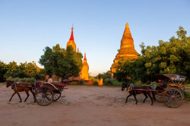 Bagan, Myanmar, November 13, 2016: pagoda places of worship of myanmar people
