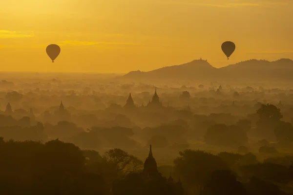 Flying Hot Air Balloons Bagan — Stock Fotó
