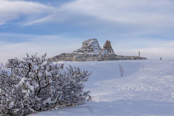 Zamek Miasto Uchisar Kapadocja Środkowa Anatolia Turcja — Zdjęcie stockowe