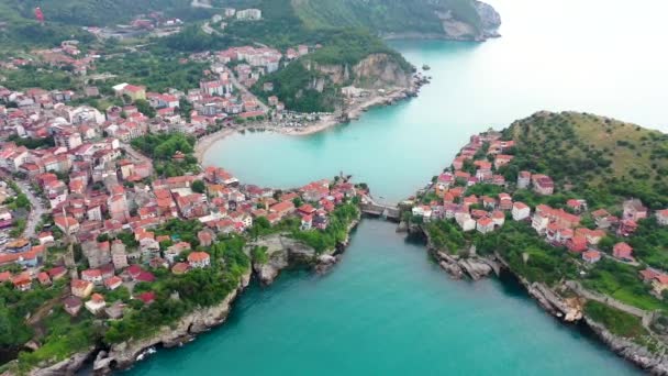 Hermoso Paisaje Urbano Las Montañas Sobre Mar Negro Amasra Amasra — Vídeos de Stock