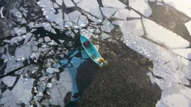 Beyehir Lake and its frozen state, Konya, Turkey