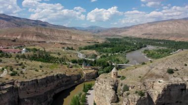 Kemah district city entrance. View of Sultan Melik Tomb, Erzincan, Turkey