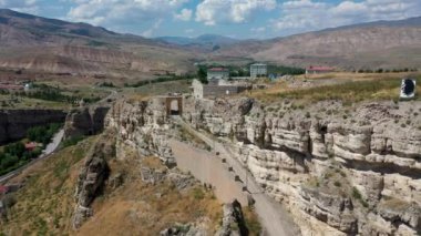 Kemah district city entrance. View of Sultan Melik Tomb, Erzincan, Turkey